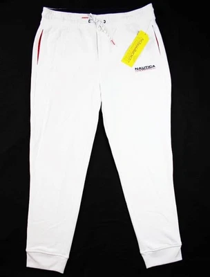 Мужские штаны для бега Nautica L спортивная одежда трек талия без застежек повседневные белые $79 НОВЫЕ - Изображение 1 из 4
