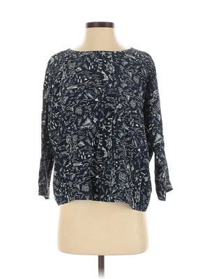 Steven Alan Women Blue 3/4 Sleeve Silk Top P - Image 1 of 2