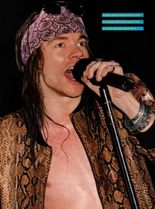 vtg 80s AXL ROSE of GUNS N ROSES T SHIRT MAGAZINE PINUP PAGE Concert Bare Chest - Picture 1 of 1