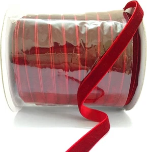 50 Yards Vintage Burgundy Velvet Ribbon 3/8 Inch Wide with Spool for Wedding - Picture 1 of 7