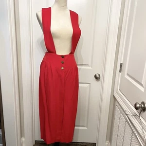 Nina Piccalino Womens Vintage 1980s Jumper Dress Red Midi Size 14 - Picture 1 of 13