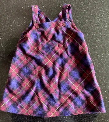 Vintage Toddler Girls 4T Plaid Sparkly Purple Jumper - Image 1 of 4