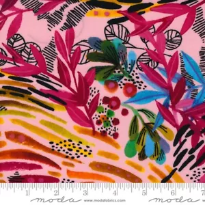 Playgrounds Geometric Leaf Pink Amarilys Henderson for Moda 1/2 YD 2261 11 - Picture 1 of 1