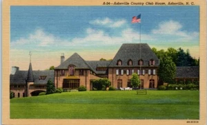 ASHEVILLE COUNTRY CLUB HOUSE Asheville, North Carolina NC linen - Postcard - Picture 1 of 2