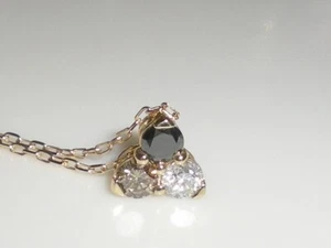 *EVERY LOVE* 10K YG 1/2ct Black White Brown Diamond Cluster Necklace KAY $699.99 - Picture 1 of 23
