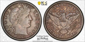 1892-O Barber Quarter Dollar 25C DDO FS-101 PCGS MS62 - Picture 1 of 9