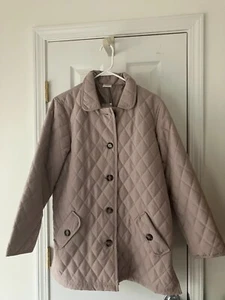 Women's Blair quilted light khaki coat size Med 31" long Nwt lined - Picture 1 of 6