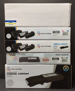 5 pezzi cartuccia toner per Dell C2660dn C2665dn ~ 2x nero, giallo, ciano, magenta - Foto 1 di 2