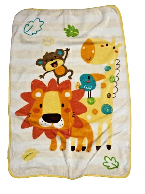 Manta Safari Fleece Bebé León Mono Jirafa 30x40 Foto 1 de 4