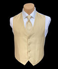 Men's Jean Yves Gold Tuxedo Vest with Long Tie Free Shipping LL Tall