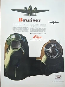 1943 Lockheed Vega Ventura WW2 Bomber Print Ad Allied Forces Air Power - Picture 1 of 1