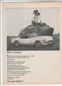 "Anuncio original de la revista Triumph Spitfire 1965 ""She's a Swinger""" - Imagen 1 de 1