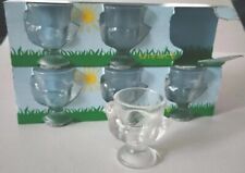 Vtg Luminarc Clear Glass Chicken Egg Cups France Set of 6 Coquetiers Poule 