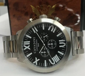Cavadini Ravenna Beobachtungsuhr XXL 52mm ChronoS Flieger Style massiv Edelstahl - Bild 1 von 5