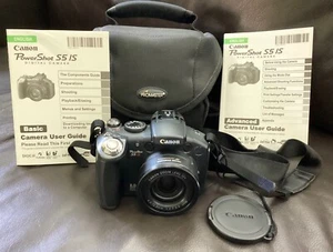 Canon PowerShot S5 IS Digital Camera LCD Monitor 12x Zoom Strap Bag - Picture 1 of 12