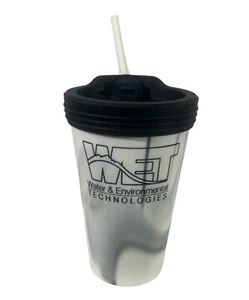 SiliPint 16oz 100% Food Grade Silicone Grey/White/Tumbler w/Lid & Straw - Picture 1 of 4