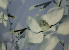 2 metry "Stalowe magnolie" nadruk miękka tkanina sukienka z polispandeksu (niebieska)