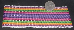 Doll Miniature White Backstrap Guatemala Blanket Rug Carpet 3 X 6 Southwest 2222 - Picture 1 of 3