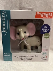 Infantino Go GaGa Collection Squeeze & Teethe Elephant "Kiki" Natural Rubber NIB - Picture 1 of 2