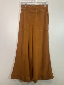 Free People Strandhose orange braun kuschelig Schlag weites Bein Gr. S weich Boho - Bild 1 von 9
