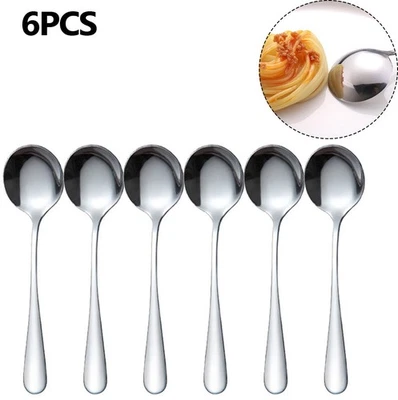 Practical Soup Spoons Round Spoons Soup Ladle Thickening Spoon Bouillon Spoon - Image 1 of 4