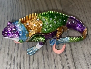 BEJEWELED EMAILLIERT Kunst EIDECHSE LEGUAN GECKO SCHMUCKKÄSTCHEN - Bild 1 von 5