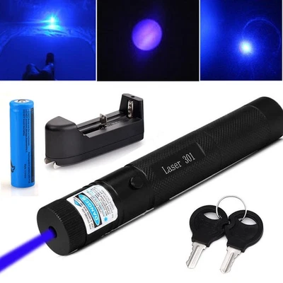 Blue Violet 405nm Lazer Pen Beam + Battery + Charger - Image 1 of 4