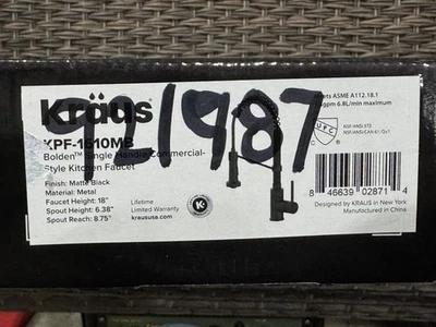 Grifo de cocina estilo comercial Kraus Bolden negro mate KPF-1610MB - ¡¡NUEVO!!! Foto 1 de 2