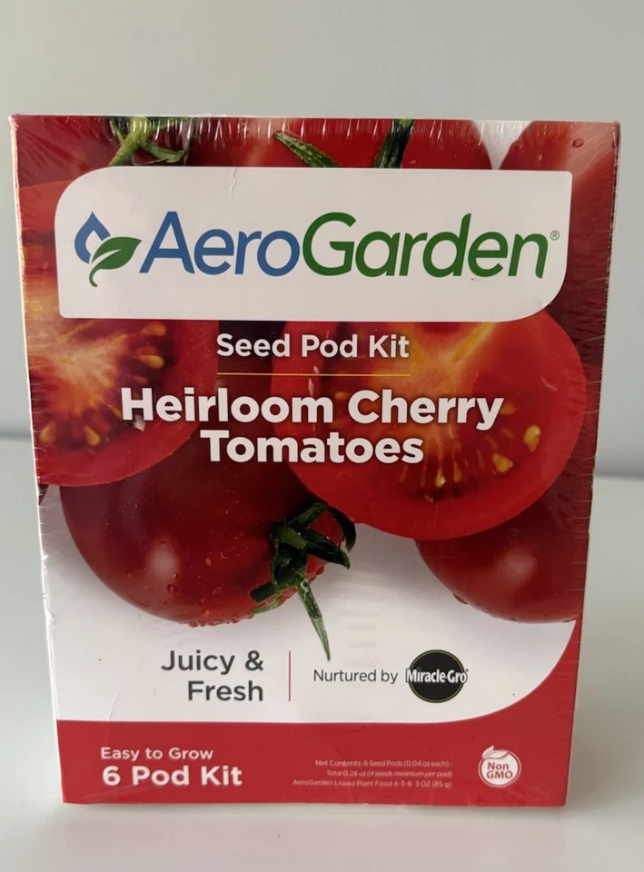 AeroGarden Red Heirloom Cherry Tomato Seed Pod Kit Harvest & Classic 6 Models