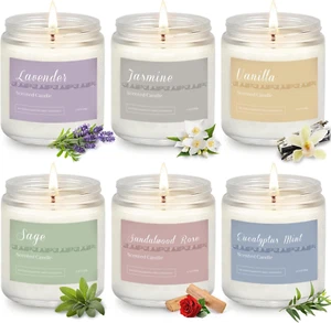 6 Pack Candles for Home Scented Aromatherapy Candles Gifts Set for Women, Lavend - Picture 1 of 12