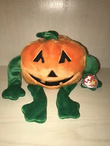 1999 Large TY Halloween Beanie Buddies KÜRBIS Plüsch Jack O Laterne Kürbis Vintage - Bild 1 von 7