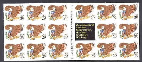 MALACK 2595a, 29c Eagle and Shield (brown),  Booklet..MORE.. bp2595a - Image 1 of 1