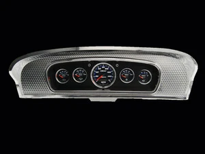 Panel de instrumentos de aluminio para camioneta Ford 65-66 cabina personalizada con medidor automático calibre de cobalto - Imagen 1 de 4