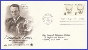 USA4 #1856 ADDR PCS ARTCRAFT FDC STR2 Sinclair Lewis - Picture 1 of 1