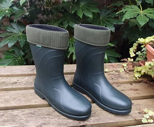 Man's Wellies Green Lightweight Wellingtons Thermal -30C Boot EVA Farm Shoes - Picture 1 of 15