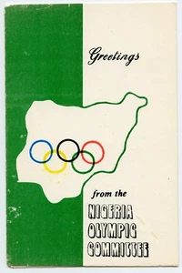 Nigeria Olympic Committee Christmas, New Year Greeting Card to Table Tennis Exp - Picture 1 of 3