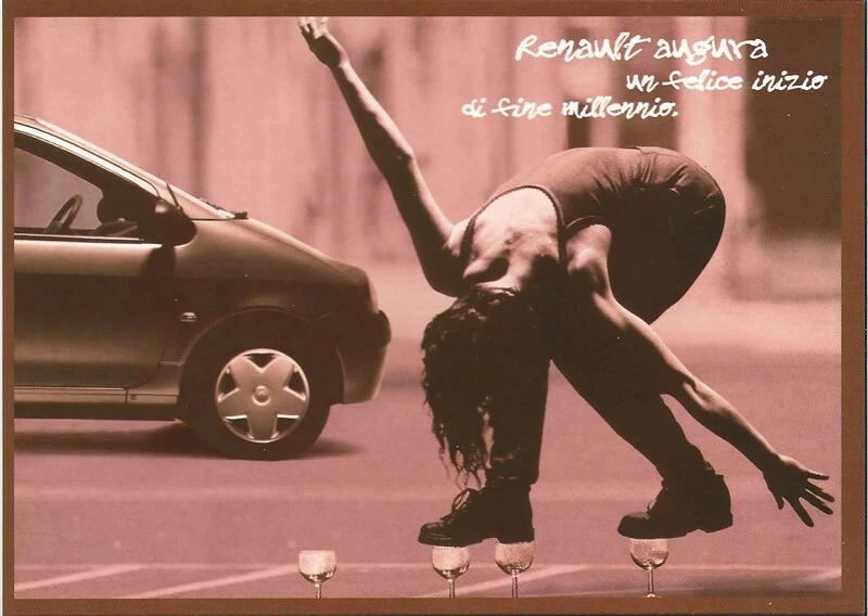 CARTOLINA / POSTCARD RENAULT Twingo - capodanno 2000 - Immagine 1 di 1