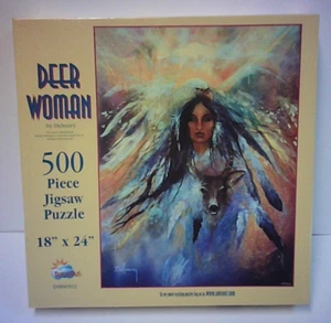 PUZZLE SUNS OUT DEER WOMAN DE DELMARY 500 PIEZAS RARO NUEVO SELLADO - Imagen 1 de 3