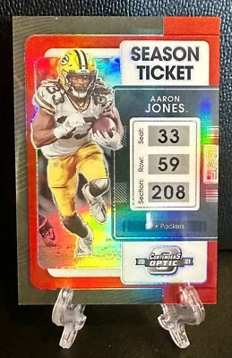 2021 Contenders Optic AARON JONES Prizm #/175 Season Ticket🔥Green Bay Packers - Image 1 of 2