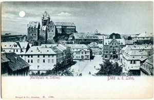 Mondschein-AK DIEZ /Lahn Marktplatz mit Schloß um 1900 - Picture 1 of 1