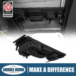 HOOKE ROAD FRONT OVERHEAD MOLLE PANEL W/ POUCHES BAGS FIT JEEP WRANGLER TJ 97-06 - Picture 1 of 12