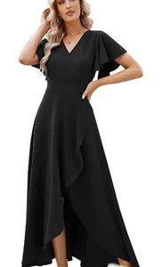 NEW Split Elegant V Neck Wrap Ruffle Wedding Guest Dress 3X - Picture 1 of 8