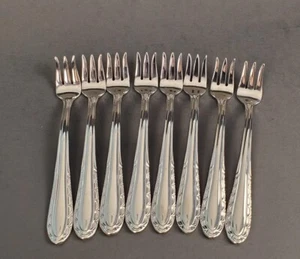 Gorham Silver Caprice Cocktail Gabeln 8er Set Edelstahl Besteck glänzend - Bild 1 von 4