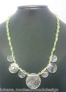 Edelsteine Halskette "Thalia" aus Bergkristall und Peridot, handmade, Handarbeit - Bild 1 von 4