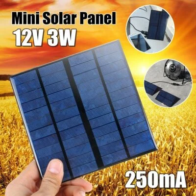 12V 3W Mini Power Solarpanel Modul Systerm DIY für Akku Handy Ladegerät - Bild 1 von 4