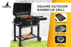 Wallaroo Square Outdoor Barbecue Grill Portable Camping Charcoal BBQ - Picture 1 of 11