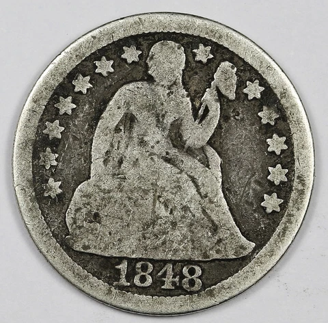 1848 Liberty Seated Dime.   Natural Uncleaned.  Good.  168407 Cover