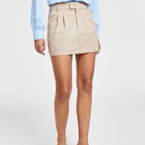 Minifalda de algodón plisada de sarga beige Bar III. Talla M. ¡NUEVO CON ETIQUETAS! - Imagen 1 de 12
