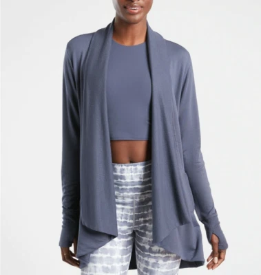NEW Athleta Women Pranayama Wrap Soft Thumbholes Cardigan Violet XXS - Image 1 of 4