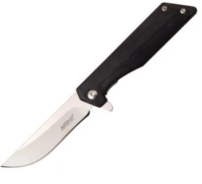 MTech Framelock Devil Folding Knife 3" Steel Blade Black G10/Stainless Handle - Image 1 of 2